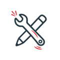 Icon Schraubenschlüssen und Stift