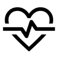 Icon Herz mit Pulsschlaglinie