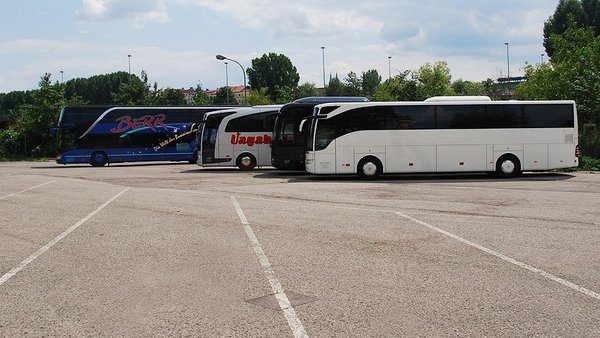 Parkplatz für den Bus in Bamberg