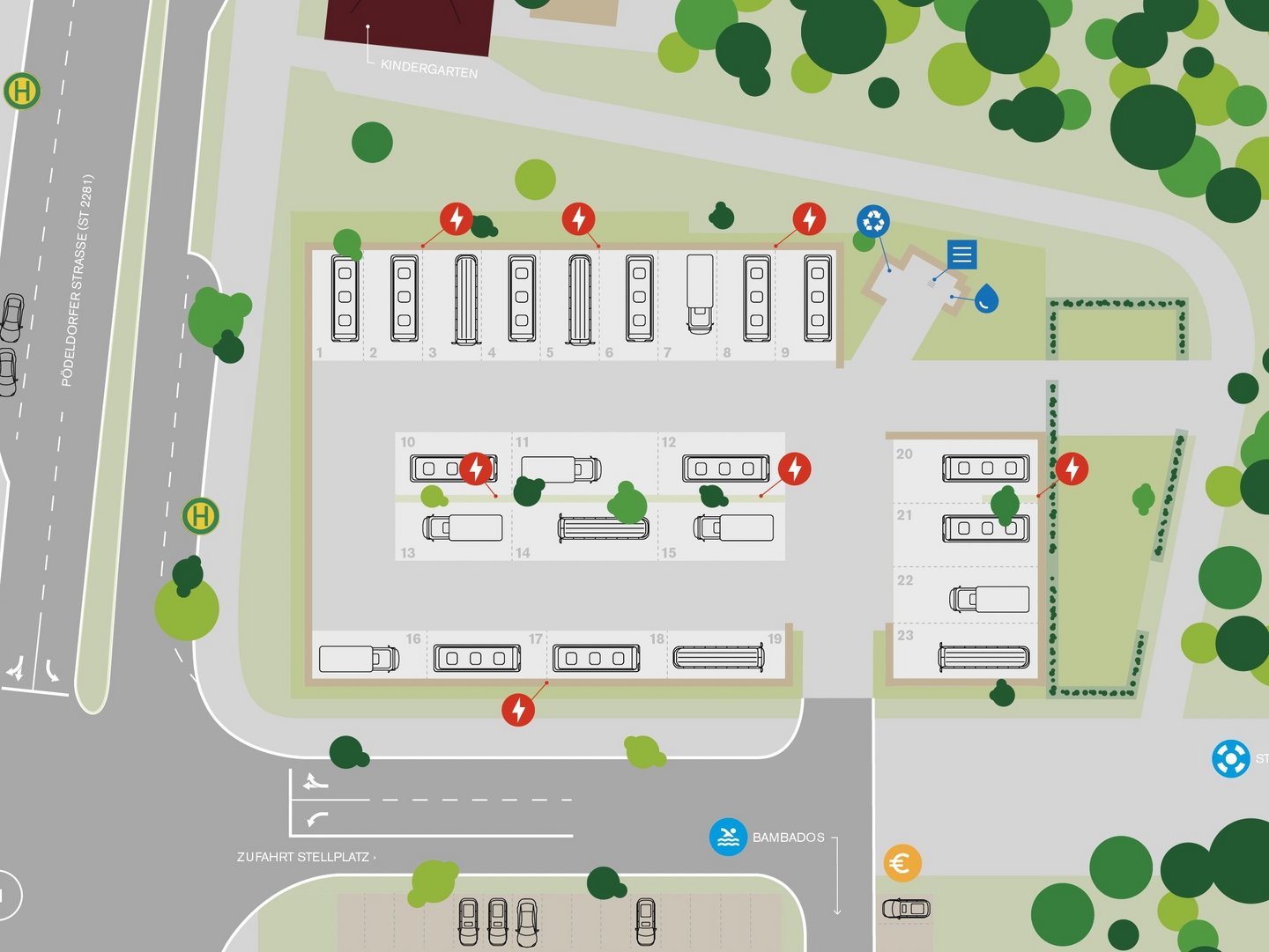 Lageplan Reisemobilstellplatz Bambados