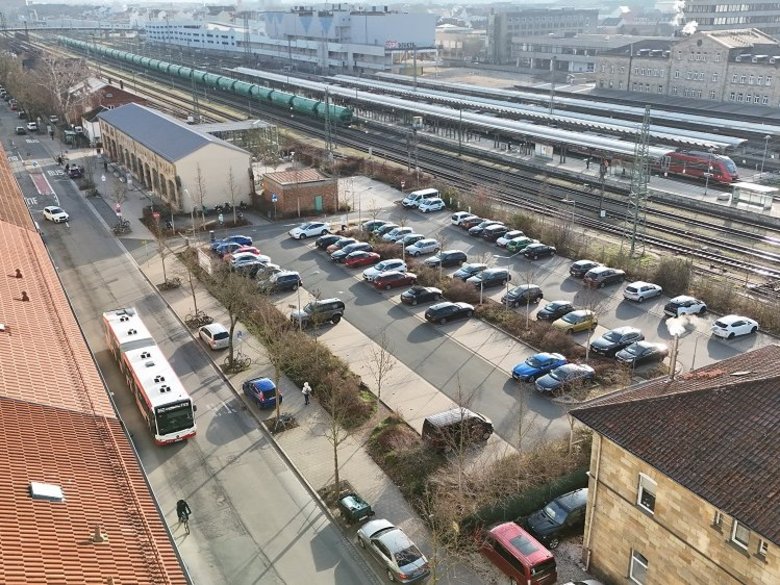 P+R Bahnhof Brennerstraße von oben