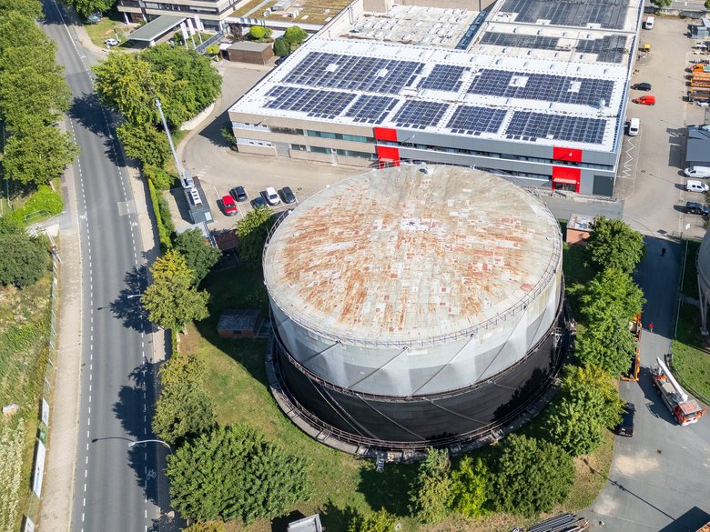 Stadtwerke bauen Gaszylinder am Margaretendamm zurück Stadtwerke bauen Gaszylinder am Margaretendamm zurück