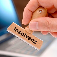 Stempel bedruckt mit dem Wort Insolvenz