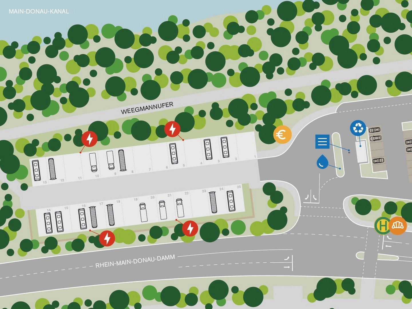 Lageplan Reisemobilstellplatz Heinrichsdamm Bamberg
