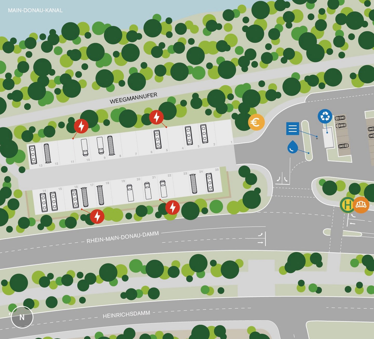 Lageplan Reisemobilstellplatz Heinrichsdamm Bamberg