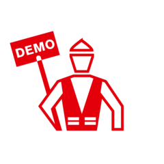 Roter STWB Ritter mit Demo-Schild
