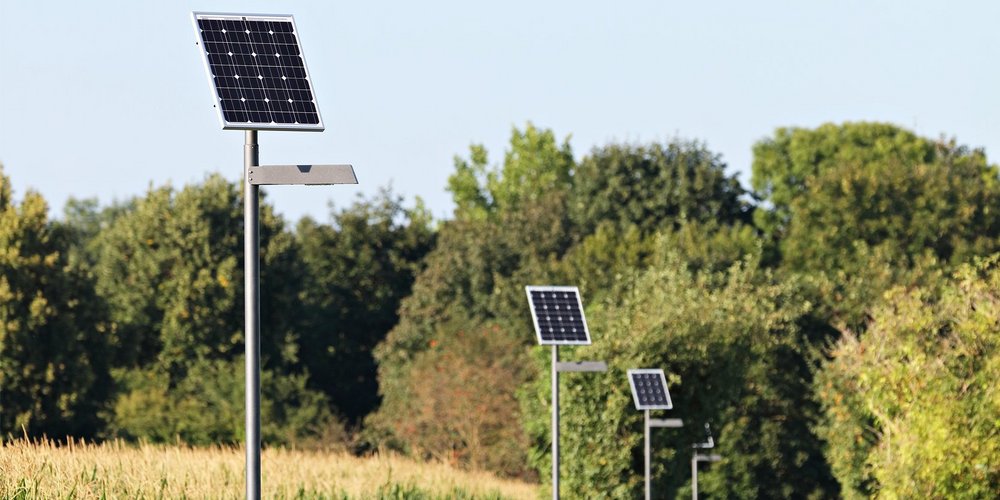 LED Beleuchtung an der Straße auf Gemeindegebiet