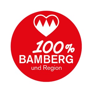 Siegel 100 Prozent Bamberg und Region Label für Herkunft aus Bamberg